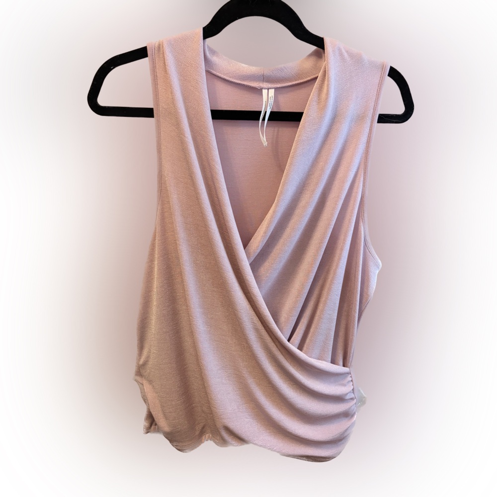 Anthropologie V Neck Cross Draped Sleeveless Top